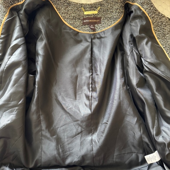Dana Buchman Jewel Embellished Gold Metallic Tweed Jacket Size 12 - Picture 11 of 11